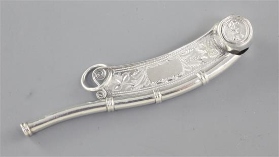 A Victorian silver bosuns call, Length 94mm Weight 11grms